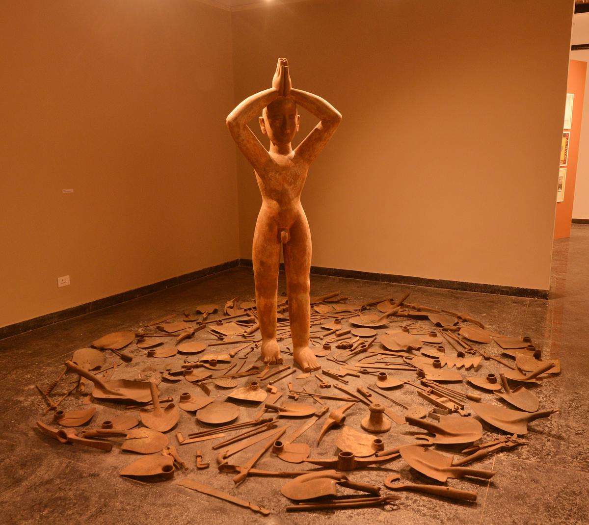 Tamil Nadu, Chennai, 29/11/2023/: ( METRO PLUS ) Paintings and art displayed at Lalit Kala Academy, by Kiran Nadar, founder of Kiran Nadar Museum of Arts, at Madras Art Weekend held , in Chennai. Photo: Ravindran R/The Hindu